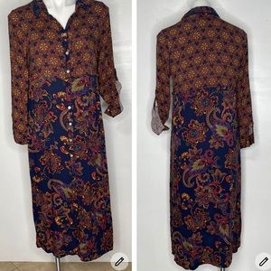 Fig and Flower button front dress